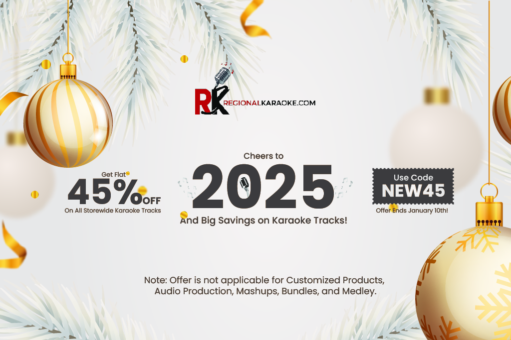 New Year Sale: Celebrate 2025 with Flat 45% Off on All Karaoke Tracks - Regional Karaoke!